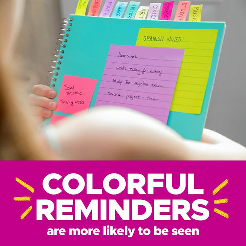 Post-it® Super Sticky Notes, Assorted Sizes, Energy Boost Collection...