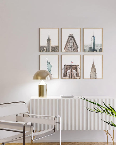 HAUS AND HUES New York City Wall Art Set of 6 - NYC Posters and Skyline Decor | 8" x 10" UNFRAMED...