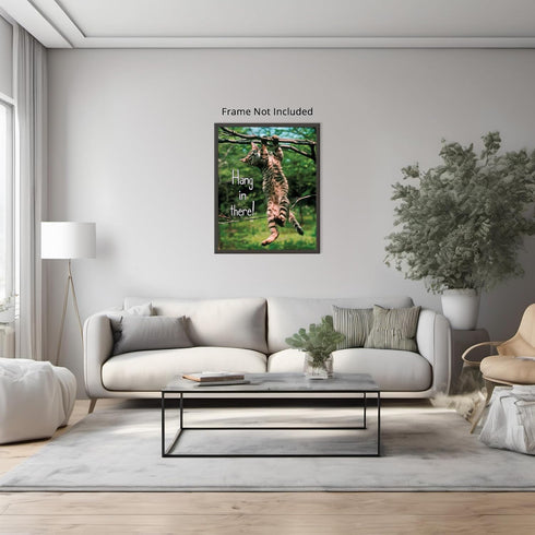 Posterizer 1 pcs-Cute Cat-Kitten-Hang in there-Art for Animal Lovers-Comedy Art- decor for Bedroom, Office, Living Room - unframed wall art...
