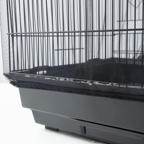 Bird Cage Netting Seed Catcher - Adjustable Bird Cage Skirt Seed Catcher, Large Soft Breathable Mesh Bird Seed Catcher for Indoor Round Square Cag...