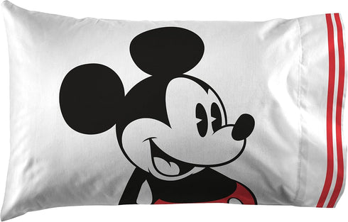Jay Franco Mickey Mouse Jersey Classic 1 Pack Pillowcase - Double-Sided Kids Super Soft Bedding (Official Product)...