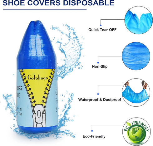 Shoe Covers Disposable-100 Pcs(50 pairs) Compact, Stowable & Portable Roll Pack, Foot Booties Covers for Home,13.8'' Fit Up To 11 US Men and 13 US...