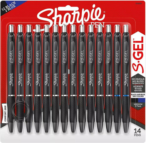 SHARPIE S-Gel, Gel Pens, Medium Point (0.7mm), Assorted Colors, 14 Count...