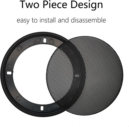 4" Speaker Grill Covers, Car Speaker Subwoofer Guard Protector, ABS Plastic Frame with Metal Mesh, Black - 2Pcs...
