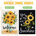 Tatuo 2 Pcs Sunflower Flag Outdoor Spring Welcome Garden Flag Burlap Garden Flags Sunflower Garden Flag Sunflower Garden Decor Double Sided 12 x 1...