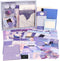 Draupnir Aesthetic Scrapbook Kit(348pcs), Bullet Junk Journal Kit with Journaling/Scrapbooking Supplies, Stationery,A6 Grid Notebook with Graph Ru...