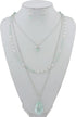 Bocar 3 Layer Jewelry Set Long Chain Pendant Bead Necklace Earring for Women...