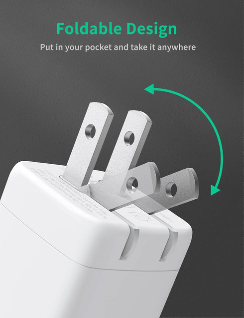 USB C Wall Charger Fast Charger Block, 2-Pack TI-TOO 20W Dual Port Power Adapter, Quick Charge 3.0 USB Type c Power Delivery Charging Plug Compati...
