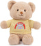 GUND “Good Vibes” Sustainable Message Bear with Yellow T-Shirt, Teddy Bear Made from 100% Recycled Materials for Ages 1 and Up, Tan, 12”...