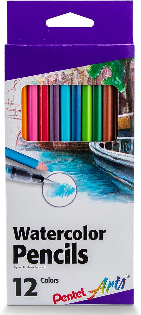 Pentel Arts Watercolor Pencil Set, 12 Color Set (CB9-12)...