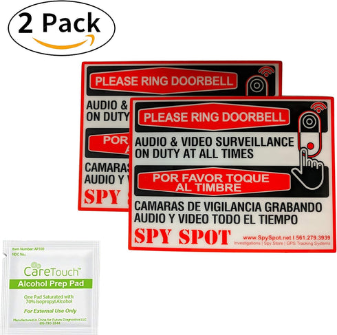 Nest Ring the Bell Stickers | Set of 2 | 4" x 2.5" | Vinyl Decals Audio & Video Surveillance Doorbell Weatherproof UV Resistant Laminate...