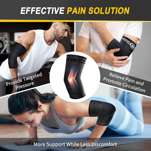 CAMBIVO 2 Pack Elbow Brace for Tendonitis, Tennis Elbow Compression Support Sleeve for Golfers Elbow Pain Relief, Arthritis, Bursitis, Workout, We...