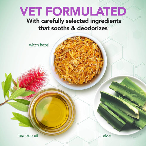 Vet's Best Ear Relief Finger Wipes | Ear Cleansing Finger Wipes for Dogs | Sooths & Deodorizes | 50 Disposable Wipes...