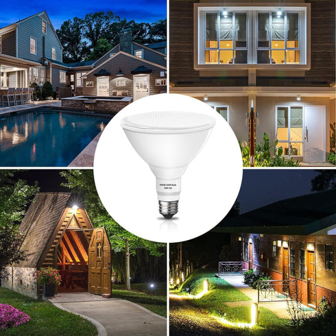 Par38 led flood lights outdoor bulb 2 Pack,Dimmable 5000K Daylight 1800LM,20W Replace up to 200W,Outdoor Flood Light Bulbs for Backyard,Garage,Por...