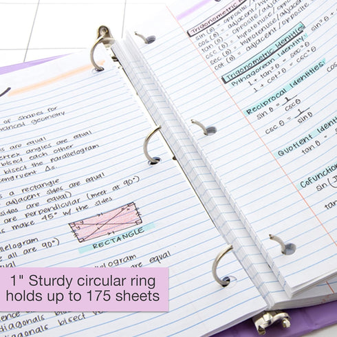 BAZIC 3 Ring Binder 1" Economy View Binders Organizer - Pastel Blue Color, Round Ring, Hold 175 Sheets Paper, for School Office Home, 1-Count...