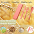 Reusable Travel Utensils with Case, Wheat Straw Portable Plastic Fork Spoons Knife Tableware, Eco-Friendly BPA Free Camping Cutlery for Lunch Box ...