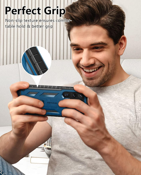 FNTCASE for Samsung Galaxy S23-Ultra Case: Military Grade Drop Proof Protection Mobile Cover with Kickstand | Matte Textured Rugged Shockproof TPU...