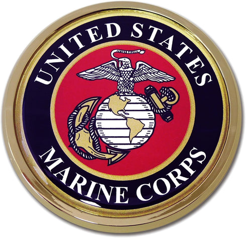 Elektroplate Officially Licensed Large United States Marine Corps Crest All Metal Emblem for SUVs/Trucks | Universal Fit at 3.5" x 3.5" | Weatherp...