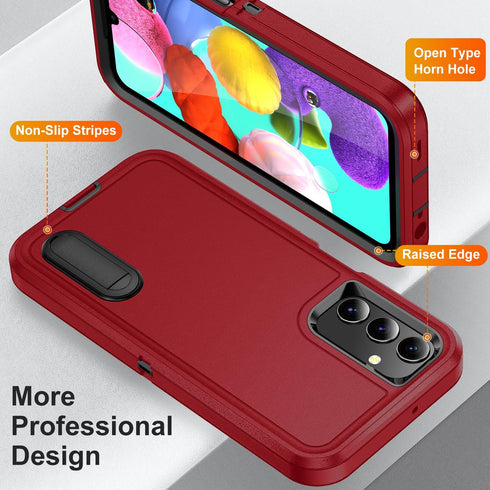 for Galaxy A15 5G Case with Kickstand Case 3-Layer Military Grade Protective Case Cover Silicone Shockproof for Samsung Galaxy A15 5G Phone Case (...