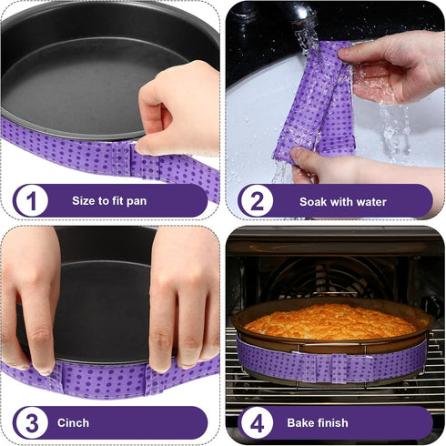 6 Pieces Colorful Baking Even Strip Cake Pan Baking Strips Absorbent Thick Cake Strips Baking Tray Protection Straps for Home Kitchen Baking Suppl...