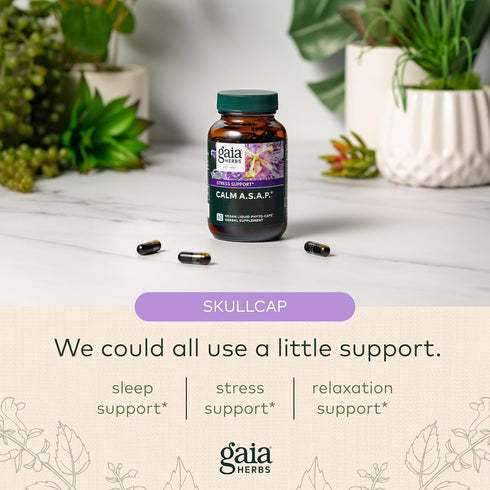 Gaia Herbs Calm A.S.A.P. Stress Support Supplement - with Skullcap, Passionflower, Chamomile, Vervain, Holy Basil & More to Support a Natural Calm...