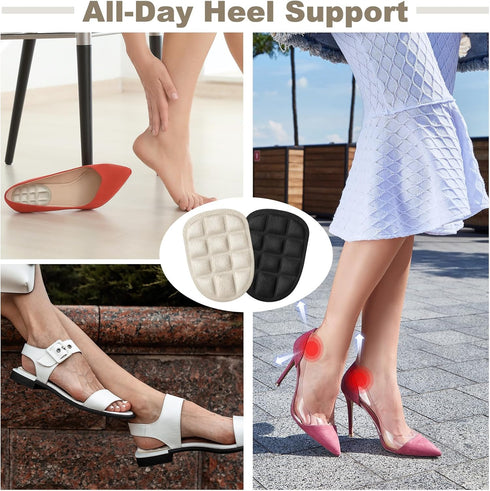 8 Pairs Heel Cushions for Heel Pain Relief, Heel Cup Pads for Shoes, Adhesive Gel Heel Pads Inserts for Women Men Relieve Plantar Fasciitis Sore H...