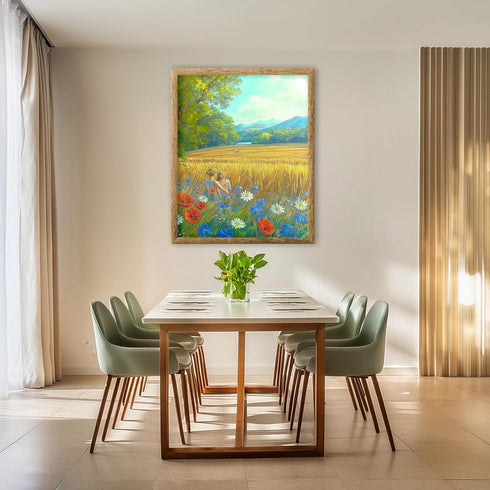 Posterizer 1 pcs-serene meadow scene in classic oil painting art style 3-Collectibles & Fine Art-Landscape & Nature Art-Gift for Men Women Teens- ...