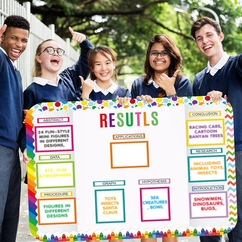 92 Pcs Science Fair Board Supplies 60 Trim Scalloped Bulletin Borders 18 Presentation Subtitles 6 Project Titles 8 Letter Sticker for Classroom Di...