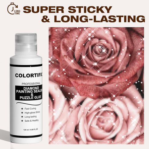 Diamond Painting Sealer Glue - 120ml High Gloss Shine Finish and Long Lasting Top Coat Glue for Home DIY Diamond Painting and Puzzle Glue (4oz)...