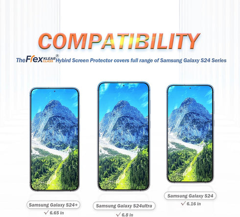 FlexklearGlass® RPET for Samsung Galaxy S24 Plus Screen Protector, 9H Shatterproof Tempered Glass with Auto Installation Kit, VResistant, Unbreaka...