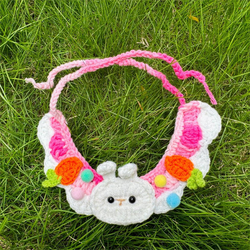 Cute Cat Costume,Handmade Knitted Dog Bandana,Dog Costume for Small Dogs,Easter Rabbit Dog Outfit,Dog Birthday Outfit for Holiday,Outgoing,Photo P...