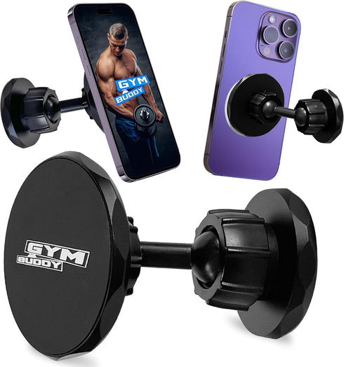 New 2025 Design stronger and more durable Gym Buddy Magnetic Phone Holder. Double sided adjustable and locking phone holder for gym or home use....