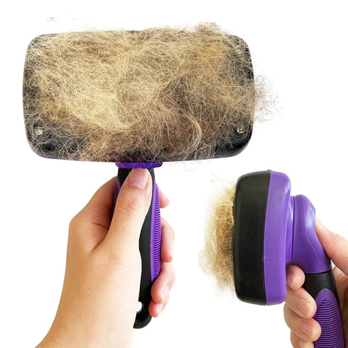 Pet Slicker Brush - Dog & Cat Brush for Shedding & Grooming - Dematting & Detangling Self-Cleaning Brushes for Dogs, Cats & Pets...