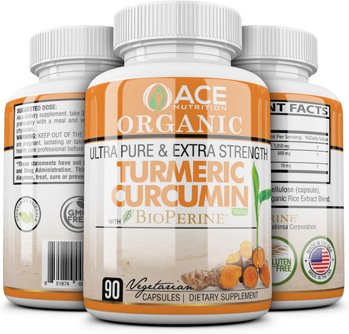 Turmeric Curcumin with Black Pepper – 90 Count Vegetarian Capsules Turmeric Supplement with Bioperine – 1650 mg Non-GMO Curcumin Supplements...