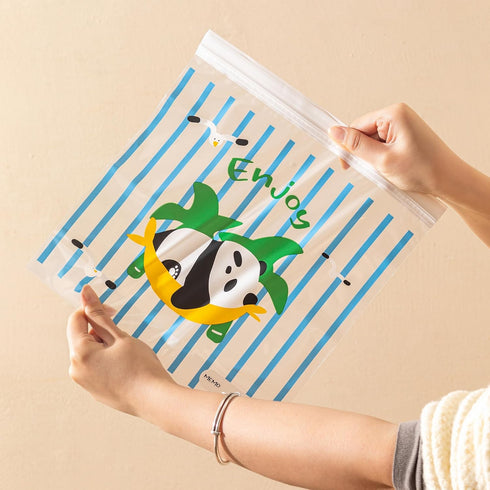 10pcs Cartoon Panda Food-Safe Zip Seal Food Storage Bags,Secure Seal For Home & Travel, For Storing Fruits, Vegetables...