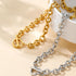 18K Gold Chunky Chain Necklace for Women Thick Cuban Curb Chain Green Gemstone Pendant Toggle Necklace Dainty Layering Gold Chain Trendy Jewelry G...