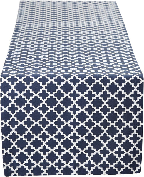 DII Lattice Tabletop Collection, Table Runner, 14x108, Nautical Blue...