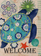 Home Decorative Welcome Quote Outdoor Turtle Beach Garden Flag Double Sided, Tropical Ocean House Yard Flag, Rustic Coastal Garden Yard Nautical S...