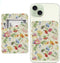 Phone Card Holder, Cute Leather Phone Wallet Stick On, Dual Pocket Credit Card Sticky Wallet, Compatible with Most of Cell Phone, Cute Colorful Fl...