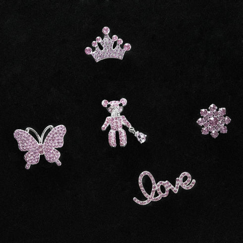 Bling Chain Charms for Clog Shoes Decoration, Luxury Rhinestone Cute Diamond Bear Love Flower Butterfly Crown Designer Jewelry Shoe Accessories fo...