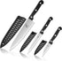 Kitchen Knife, 3-Pcs Knife Set With Sheath, 8 Inch Chef Knife, 4.5 Inch Utility Knife, 4 Inch Paring Chef Knife, Stainless Steel, Black...