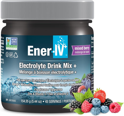 Ener-IV Electrolyte Hydration & Energy Drink Mix Potassium Zinc & Vitamin C Electrolytes Powder - Muscle Recovery & Immunity Sports Drinks for Wom...