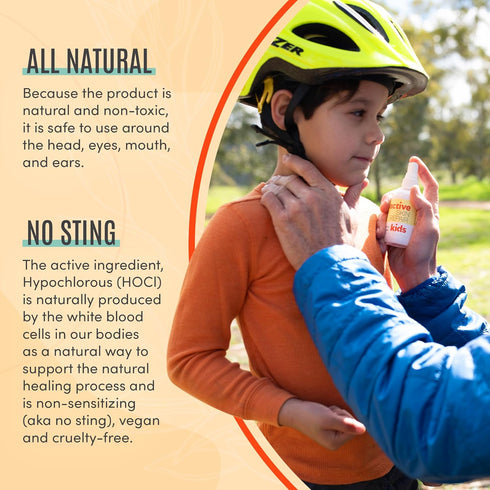 Active Skin Repair Kids First Aid Spray - Non-Toxic & Natural Antiseptic for Minor Cuts, Wounds, Scrapes, Rashes, Sunburns, and Other Irritations ...