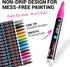 Fine Tip Paint pens for Rock Painting - Wood, Glass, Metal and Ceramic Works on Almost All Surfaces Set of 15 Vibrant oil based fine point paint m...