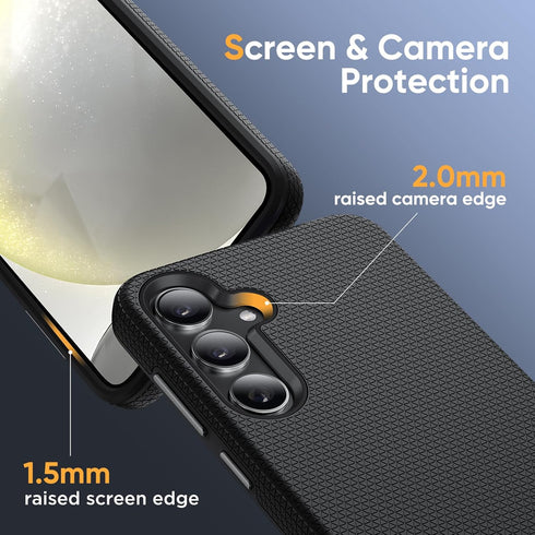 Diaclara Designed for Samsung Galaxy S24 Plus Case 6.7 Inch, Tempered Glass Screen Protector + Camera Protector Shockproof Protective Phone Case -...