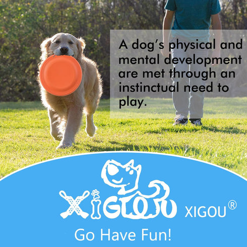 Dog Flying Disc (2 Pack) - Durable Rubber Flying Disc Dog Toy - 9.25" Indestructible Rubber Dog Flying Disc - Puncture Resistant & Bite Resistant ...