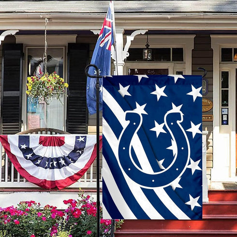 Football Sport Fans Double Two Sided House Flag 12 X 18 Inch?Welcome Decorations Garden Flag,Yard Outdoor Flags Decor (Blue Stripe Design)...