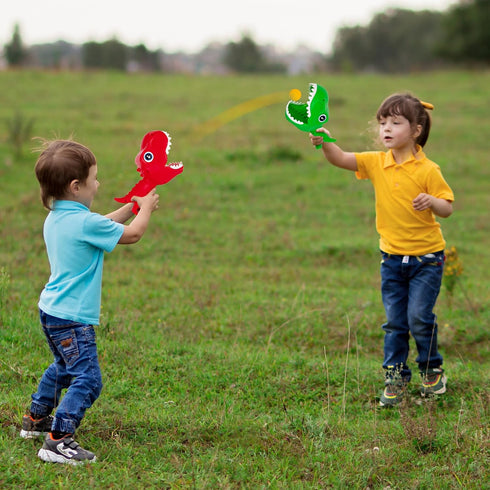 ArtCreativity Dinosaur Pop and Catch Game - Dino Pop and Catch Toy with 2 Catch Cup Launchers and 6 Balls - Press Trigger to Pop Out The Ball - Su...