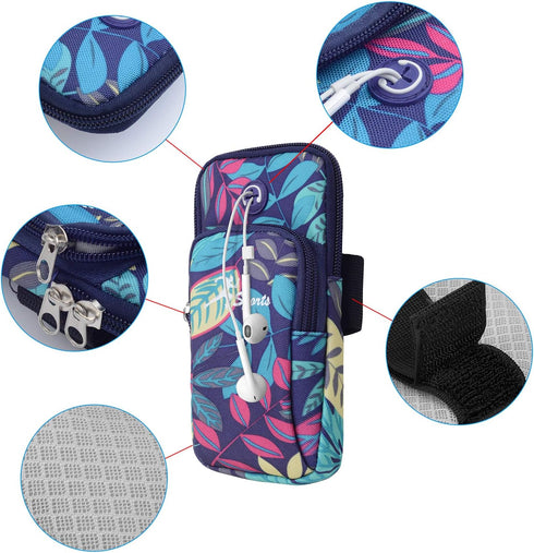 Sports Arm Bag, Universal Unisex Armbands Exercise Workout Running Gym Armbands Phone Holder Pouch Case with Earphone Hole for Cellphone,#2Blue...