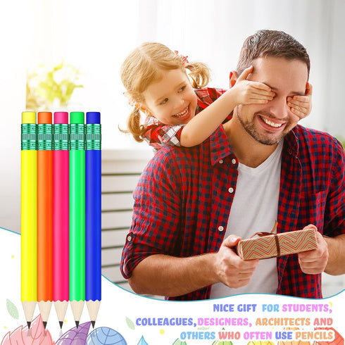 80 Pcs Mini Pencils with Eraser Golf Pencils 2 HB Half Pencils 4 Inch Half Pencils Hexagon Pre-sharpened Color Pencils for Bridal Wedding Classroo...